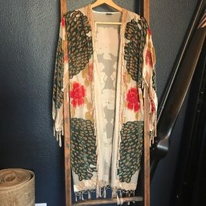 ETHOS silk beaded robe kimono